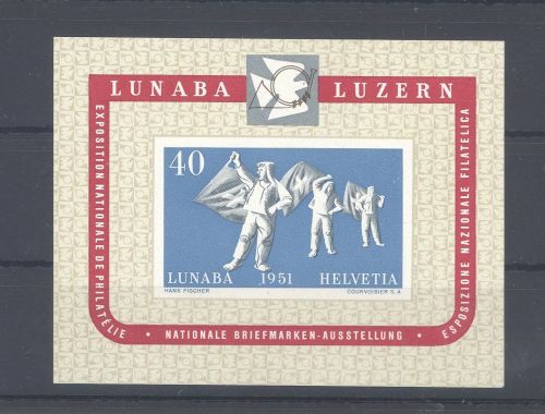 Schweiz Block 14, LUNABA 1951 **
