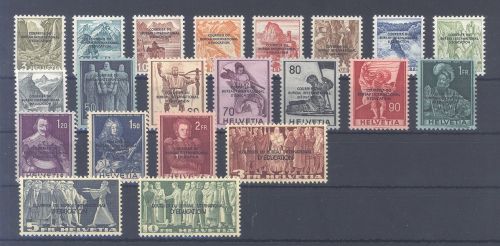 Schweiz Int. Erziehungsbüro Michel Nummer 1-21, Freimarken 1944 **