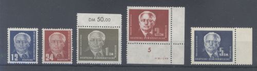 DDR Michel Nummer 251-55 Pieck 1950 **