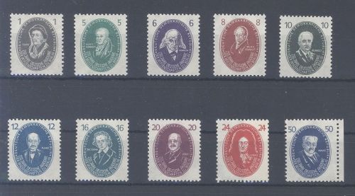 DDR Michel Nummer 261-70 Akademie 1950 **
