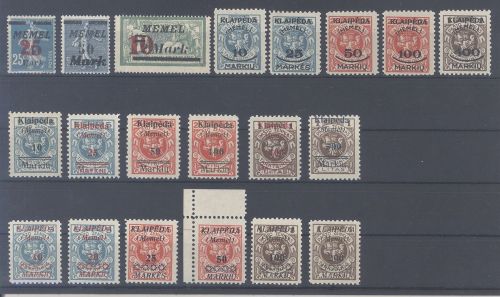 Memel Michel Nummer 121-34 aus Freimarken 1923 **