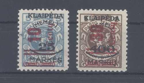 Memel Michel Nummer 230 und 232 aus Freimarken 1923 **