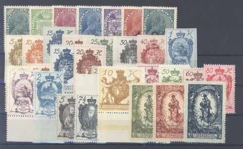 Liechtenstein Michel Nummer 4-42 aus Freimarken 1917-20 **