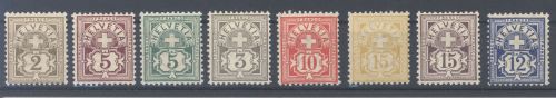 Schweiz Michel Nummer 50-57, Freimarken 1882 ungebraucht *