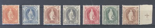 Schweiz Michel Nummer 88-94, Freimarken 1907 **
