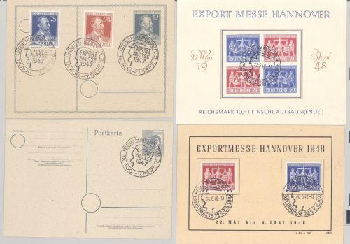 All. Bes., kleinerer Posten Exportmesse Belege mit FDC V Zd 1