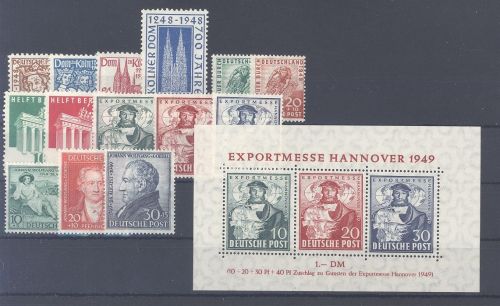 Bizone Michel Nummer 101-10 incl. Block 1 **