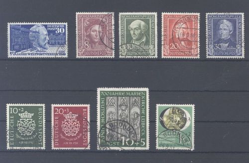 Bund, gestempelter Posten besserer Werte und Sätze aus 1949-51