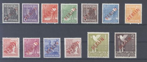 Berlin Michel Nummer 21-34 Rotaufdruck 1949 fast komplett **