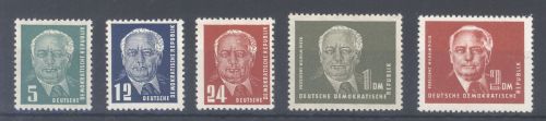 DDR Michel Nummer 322-26 Pieck II 1952 **