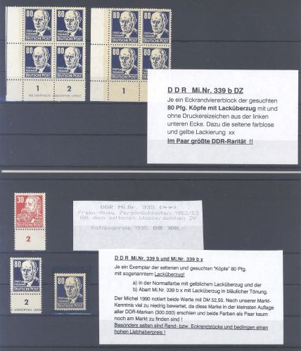 DDR, ** Posten aus Michel Nummer 327-41 mit Druckereizeichen