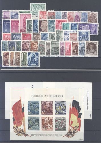 DDR Jahrgang 1955 incl. Blöcke fast komplett **