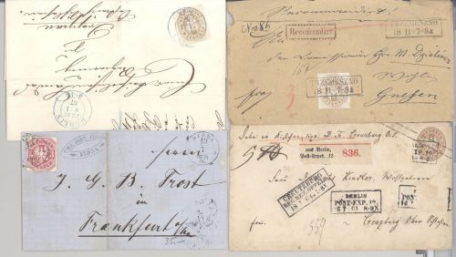Preußen, 6 Briefe mit verschiedenen Frankaturen als Posten
