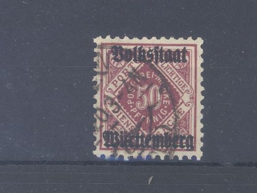 Württemberg Mi.Nr. 143a, 50 Pfg. Freimarke 1919 gestempelt geprüft BPP
