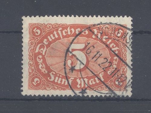 Dt. Reich Mi.Nr. 174c, 5 Mark Freimarke 1921 gestempelt, geprüft Infla