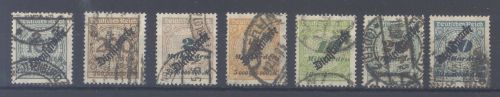 Dt. Reich Dienst Michel 82-88 aus Freimarken 1923 gestempelt gp. Infla