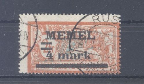 Memel Michel Nummer 31 Iy PF I, 4 Mark 1920 gestempelt, gp. BPP