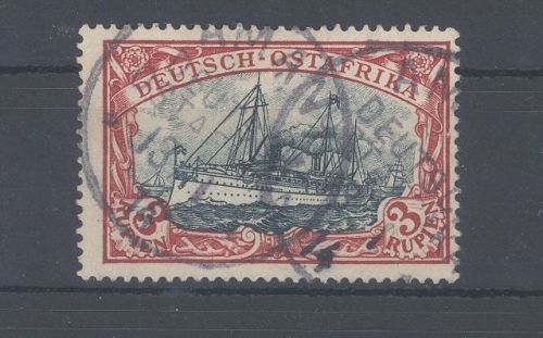 Dt. Kolonien Ostafrika Mi.Nr. 21 II, 3 Rupien 1901 gestempelt gp. BPP