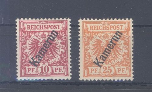 Dt. Kolonien Kamerun Michel Nr. 3d und 5 b aus 1897-1899 *, gp. BPP