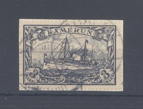 Dt. Kolonien Kamerun Michel Nummer 18, 3 Mark 1900 Briefstück