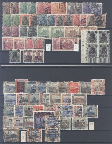 Saargebiet, umfangreicher Posten aus 32-103 Freimarken 1920-25