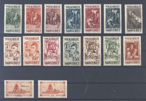 Saargebiet Michel Nummer 135-150 aus 1929-30 ungebraucht