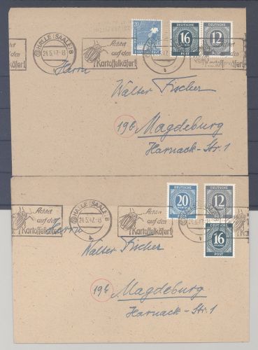 All. Bes., 2 Briefe mit Zusammendrucken W 158 und S 294 als Posten