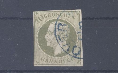 Hannover Michel Nummer 18, 10 Groschen 1861 gestempelt, geprüft