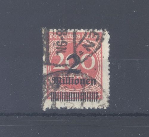Dt. Reich Michel Nummer 309 Ba, 200 Mio. Freimarke 1923 gestempelt, gp. Infla