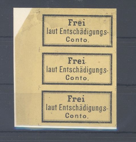 Dt. Reich Dienst, 3 x Dienst Michel Nr. I als * Einheit auf Unterlage