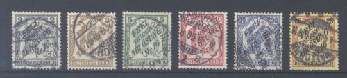 Dt. Reich Dienst Michel Nummer 9-14, Baden 1905 gestempelt
