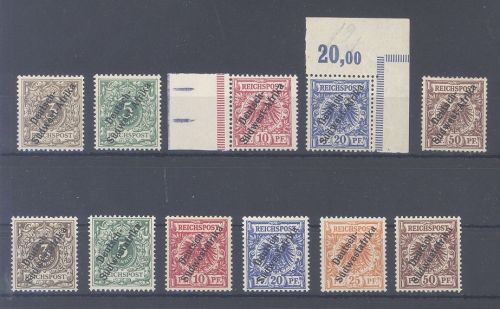 Dt. Kolonien DSWA Mi.Nr. 1-10, Freimarken 1897-98 ungebraucht