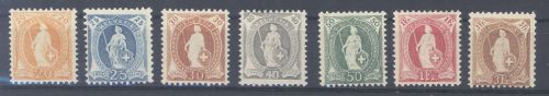 Schweiz Michel Nummer 88-94, Freimarken 1907 **