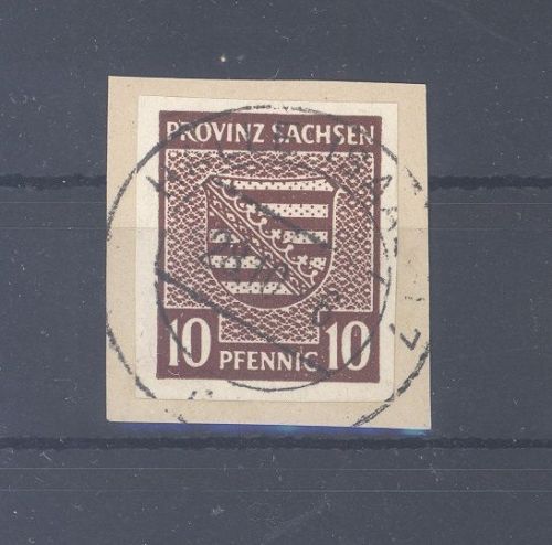SBZ Mi.Nr. 72, 10 Pfennig 1945 ungezähnt Briefstück, geprüft BPP