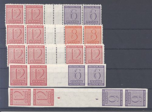 SBZ, ** Posten Ziffern Zusammendrucke aus Michel Nummer 116-123