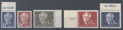 DDR Michel Nummer 251-55 Pieck 1950 **