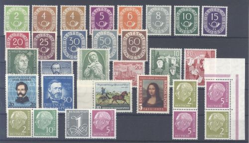Bund, */** Posten aus 1949-53 auf Steckkarte