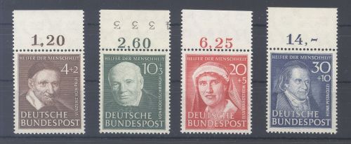 Bund Michel Nummer 143-46 Wohlfahrt 1951 ** vom Oberrand