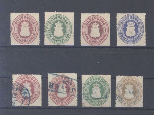 Oldenburg, */gestempelter Posten aus Michel Nummer 15-19