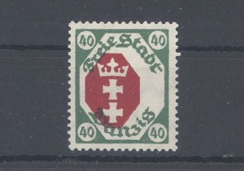 Danzig, 40 Pfg. Freimarke interessante Verzähnung des Innenbereichs *