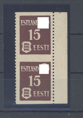 Dt. Bes. 2. WK Estland Mi. Nr. 1 UW, waagerecht ungezähntes Paar ** gp. BPP