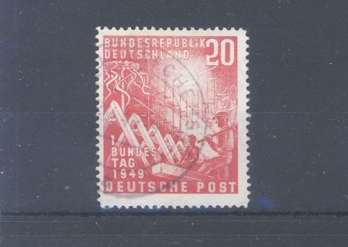 Bund Mi.Nr. 112 I, 20 Pfg. Bundestag Plattenfehler I gestempelt, gp. BPP