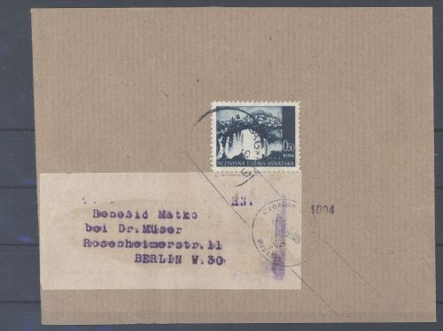 Dt. Bes. 2. WK Kroatien, interessantes Streifband nach Berlin