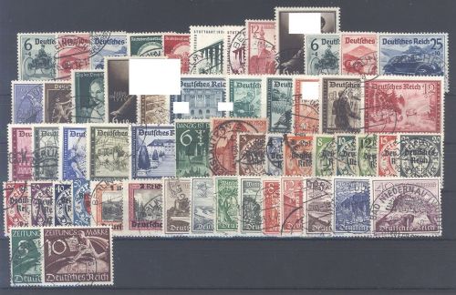 Dt. Reich Michel Nummer 686-738, Jahrgang 1939 gestempelt