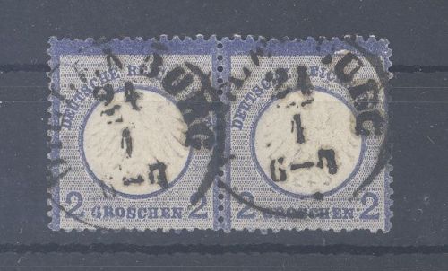 Dt. Reich Michel Nummer 5 + 5 I, 2 Gr. als gestempeltes Paar, FA BPP