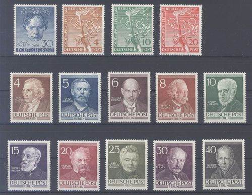 Berlin Michel Nummer 87-100, Jahrgang 1952 **