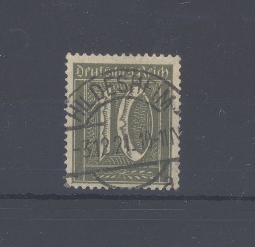 Dt. Reich Michel Nummer 178, 10 Pfg. Freimarke 1921 gestempelt, gp. Infla