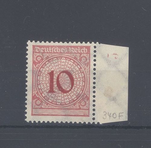 Dt. Reich Michel Nummer 340 Pb, 10 Pfg. 1923 Farbe b **, geprüft Infla