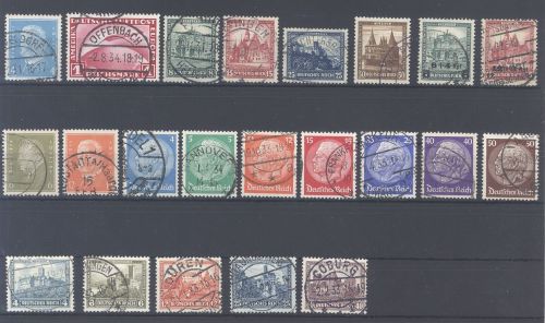Dt. Reich Michel Nr. 454-78, Jahre 1931-32 fast komplett gestempelt