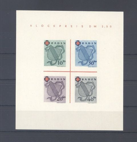 Franz. Zone Baden Block 2 ungebraucht (*) wie verausgabt